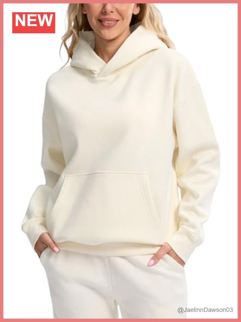 Oversized Fleece Hoodie Cotton Blend Sweatshirt Kangaroo Pocket